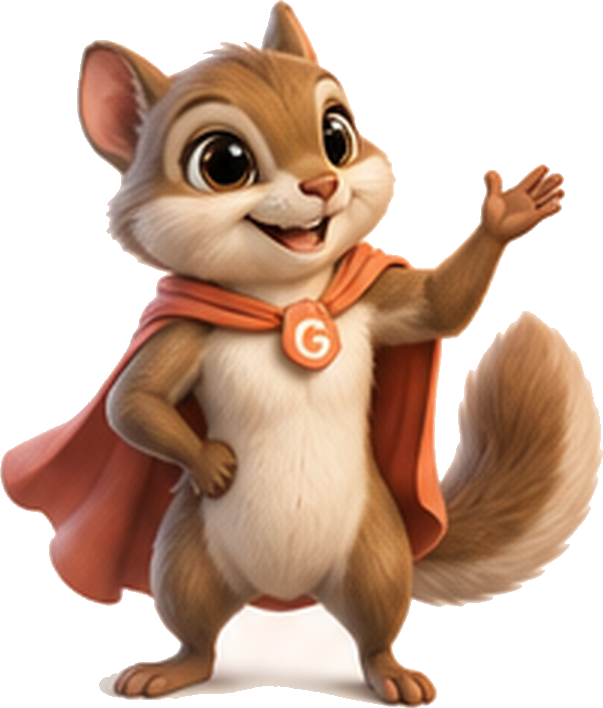 Glydie the flying squirrel waving